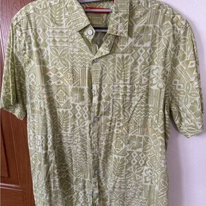 Tori Richard Green Artistic Tropical Patterned Shirt L